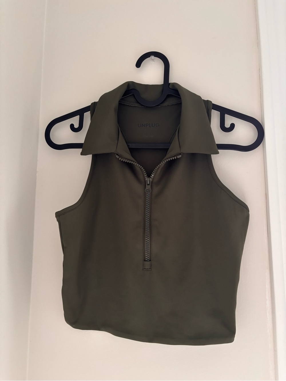 Sleeveless Zip Collar Top